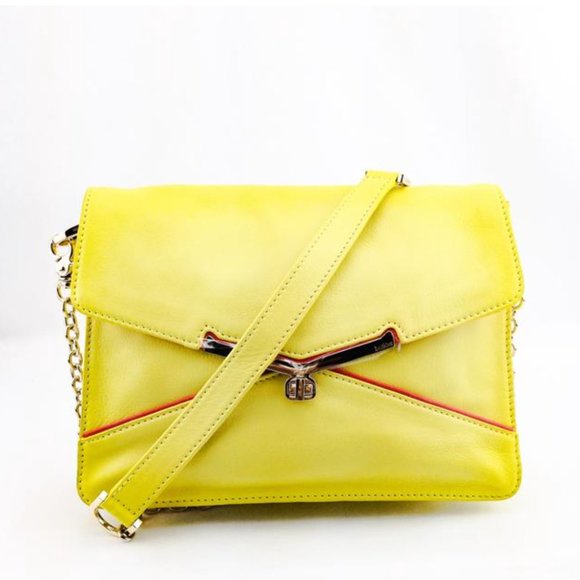 Botkier Clutch Acid Valentina Yellow Leather Bag - Picture 3 of 11